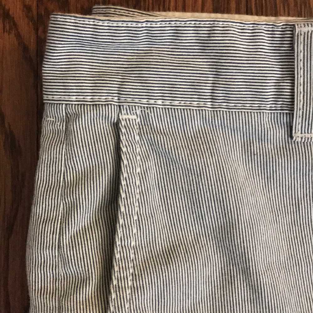 Blue & White Striped Shorts